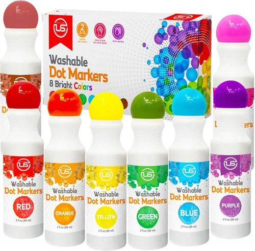 Marcadores de puntos, Bingo Daubers, marcadores de puntos lavables de 8 colores para niños pequeños y niños Dot Art. Artes y manualidades para niños