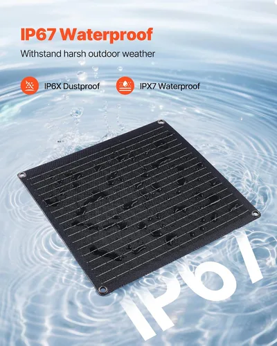 Miniatura 6 de VEVOR Cargador de batería de panel solar de 20 W y 12 V, cargador de batería solar con controlador inteligente integrado y 3 cables de conexión