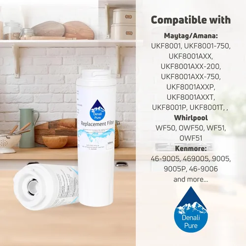 Miniatura 9 de 2-Pack – Jenn-Air jcb2059ges-pjcb2059gs0 nevera filtro de agua de repuesto compatibles Jenn-Air UKF8001 cartucho de filtro de agua para nevera