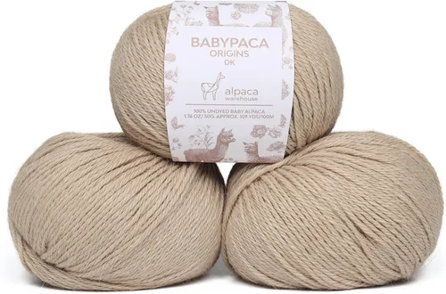 Miniatura 16 de 100% Hilo de Lana de Alpaca Bebé (Juego de 3 Madejas, 150 Gramos) Peso DK - Hecho en Perú - Celestialmente Suave y Perfecto para Tejer y Ganchillo