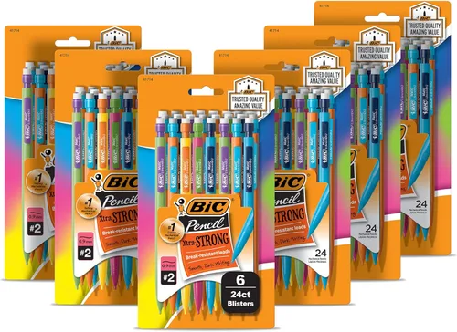 Miniatura 9 de BIC Xtra-Strong - Lápiz mecánico, barril colorido, punta gruesa (0.9 mm), 48