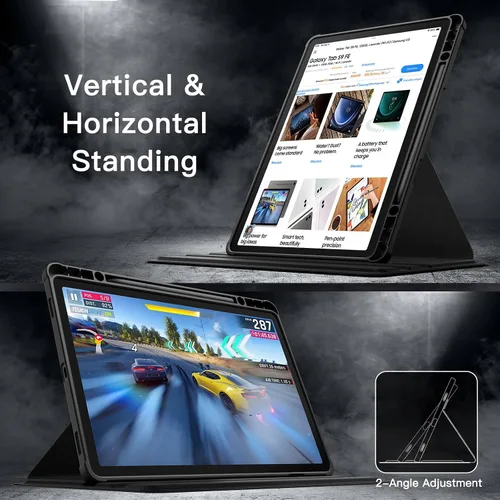 Miniatura 7 de JETech Estuche giratorio para Samsung Galaxy Tab S10 Lite / S10 FE / S9 FE de 10.9 pulgadas / S9 de 11 pulgadas con soporte para S Pen, cubierta