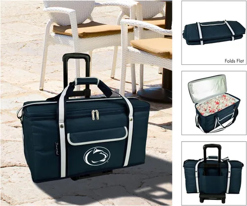 Miniatura 2 de Penn State - Enfriador de picnic de viaje con ruedas con capacidad para 64 latas, enfriador plegable a prueba de fugas, diseñado y aprobado
