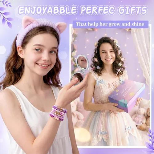 Miniatura 4 de Eurzom 16 piezas de regalos de moda para adolescentes, regalo de cumpleaños para niñas adolescentes de 12 a 16 años, bata de maquillaje peluda