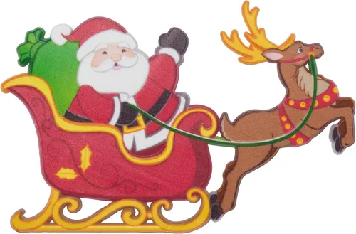 DecoPac Decoración de pastel de Papá Noel en trineo, adorno para pastel de Navidad, Layon festivo con Papá Noel y renos, paquete de 24