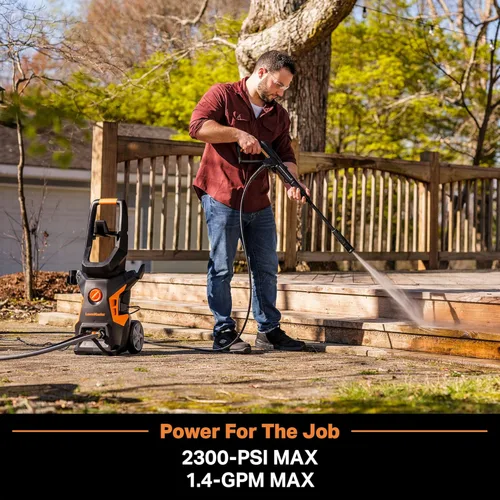 Miniatura 2 de LawnMaster Lavadora a presión eléctrica LT506-2000A 13 Amp 1.4 GPM 2300 Max PSI CSA certificada con botella de detergente