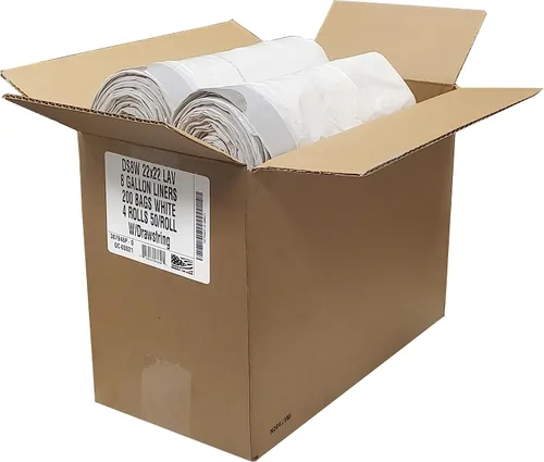 Miniatura 8 de Aluf Plastics - Bolsas de basura perfumadas con cordón blanco de 8 galones, 0.7 milésimas de pulgada de pulgada de pulgada de diámetro, 22 x 22