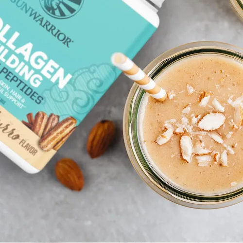 Miniatura 7 de Polvo de proteína de colágeno vegano para mujeres, polvo de colágeno a base de plantas de sílice sabor churro con vitaminas veganas para el cabello