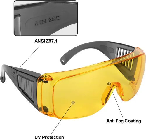 Miniatura 2 de Gafas de Tiro Sobre Anteojos, Gafas de Seguridad Antivaho Sobre Anteojos de Prescripción OTG Lentes amarillos