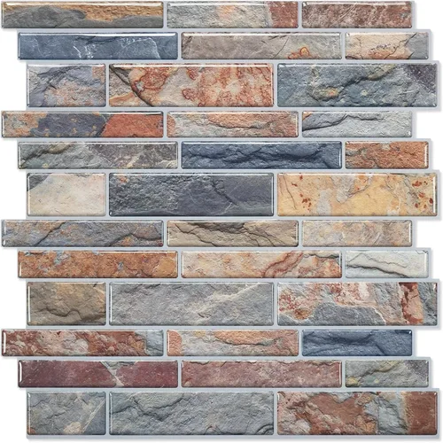Miniatura 9 de STICKGOO Protector contra salpicaduras de 10 hojas para despegar y pegar, azulejos autoadhesivos de pared de 12"X12", protector contra salpicaduras