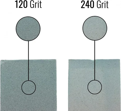 Miniatura 5 de SE Piedra de afilar de grano doble de 8 pulgadas, óxido de aluminio 120/240 para cuchillos, herramientas y cuchillas - SS8