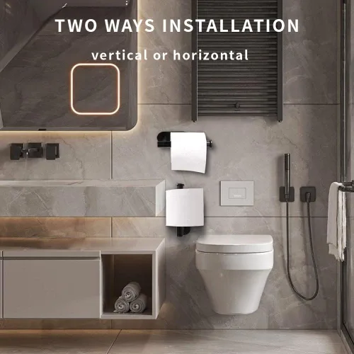Miniatura 3 de Soporte de papel higiénico para baño, soporte de rollo autoadhesivo de acero inoxidable SUS304 sin perforar, soporte para papel higiénico para pegar