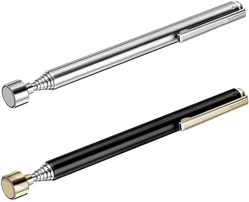 2 Piezas Herramientas Telescópicas Magnéticas de Recogida con Clip de Bolsillo 3 Lb Herramientas Extensibles Magnéticas de Alcance 25 Pulgadas Palo