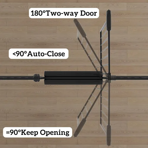 Miniatura 7 de Puertas de bebé extra anchas para puertas 52.76"-62.20" Puerta de bebé extra ancha Puerta para perros Montada a presión Sin perforación con paso
