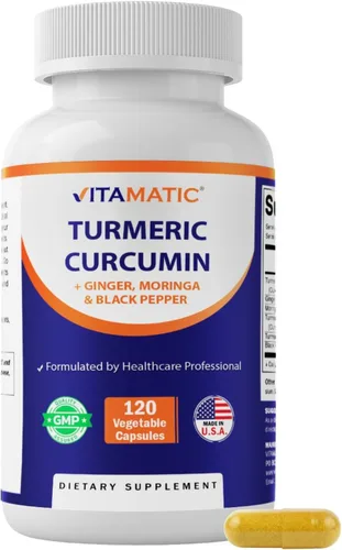 Vitamatic Suplemento de curcumina de cúrcuma (equivalente a 10:1, 3000 mg por porción, hecho con 95% de curcuminoides, pimienta negra, jengibre,