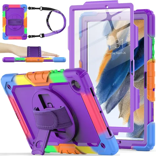 Miniatura 10 de SEYMAC stock Funda para Samsung Galaxy Tab A8 de 10.5 pulgadas, funda de protección contra caídas de cuerpo completo con protector de pantalla