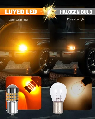 Miniatura 8 de 1156 Bombillas LED Ámbar Amarilla Luz de Señal de Giro 400% de Brillo 1141 1003 7506 Bombillas LED P21W Usadas para Luces Intermitentes Luz Trasera