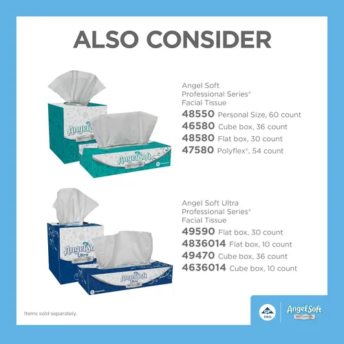 Miniatura 6 de Georgia-Pacific Angel Soft Professional Series Polyflex - Papel de seda facial de 2 capas (47580), 96 hojas por paquete, 54 paquetes de pañuelos a