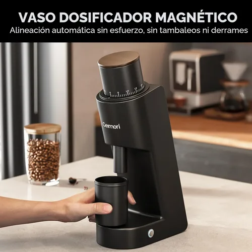 Miniatura 7 de Wirsh Geimori GU38 - Molinillo de café de dosis única, con rebaba cónica de acero inoxidable de 6 núcleos de 1.496 in, ajuste continuo de 0.000 in