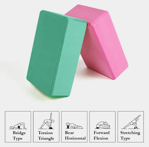 Miniatura 4 de DreamHigh Yoga Bloque de Ladrillo Espuma Deporte Salud Casa Ejercicio Gimnasio Rosado