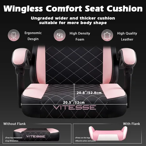 Miniatura 5 de PUKAMI Silla de juegos con reposapiés, silla ergonómica para jugadores para adultos, silla reclinable de juego de computadora estilo carreras