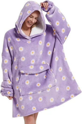 Miniatura 25 de Fiosnow Sudaderas con capucha de pizza y papas fritas para mujeres y hombres, sudaderas con capucha de tamaño grande para adultos, manta portátil