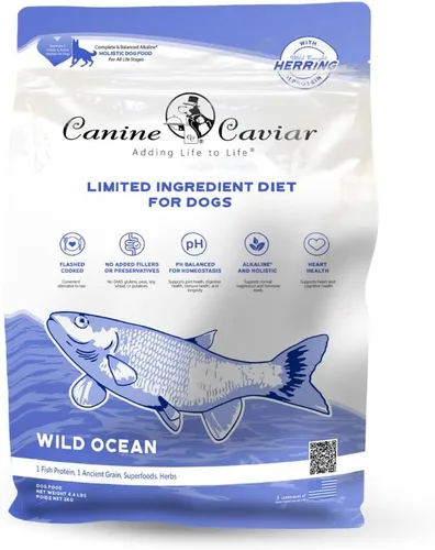 Canine Caviar - Wild Ocean: Alimento seco alcalino para perros con arenque y teff, ingredientes limitados, sin gluten, basado en ciencia e