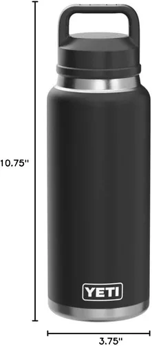 Miniatura 9 de YETI Rambler - Botella de 36 onzas, aislada al vacío, a prueba de fugas, de acero inoxidable con tapón para sorbos Aislamiento al vacío Negro
