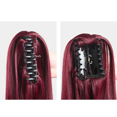 Miniatura 282 de Extensiones de cola de caballo de cabello rubio, extensiones de cola de caballo para mujer, pinza de extensiones de cabello rizado de 12 pulgadas