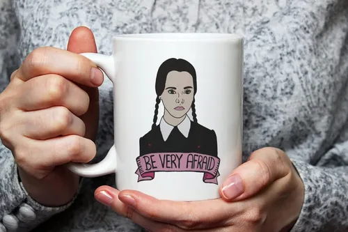 Miniatura 3 de Fonhark - Taza Wednesday Addams (The Addams Family, 90s Film or Movie Buff Fanstic Cup, The X Files, Creepy, Nostalgia, Morticia, Goth), taza