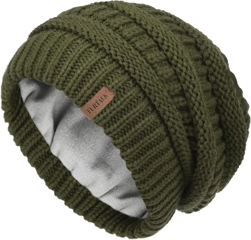 Miniatura 69 de FURTALK Gorros de invierno para mujer, con forro polar, gorro de punto holgado y cálido, gorro de esquí