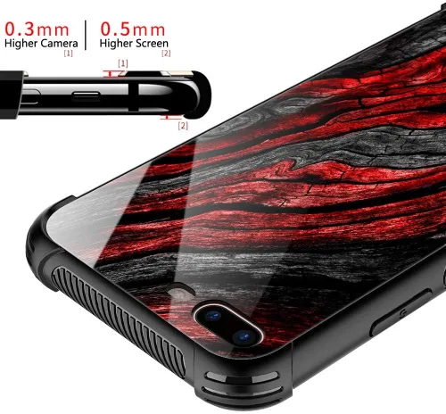 Miniatura 2 de Carcasa para iPhone 8 Plus, 9H de cristal templado para iPhone 7 Plus, para hombres y niños, diseño de patrón fresco a prueba de golpes, Grano