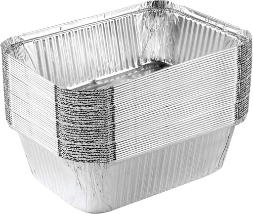 Miniatura 10 de PLASTICPRO Moldes desechables de papel de aluminio para llevar de 5 LB de 7'' X 10'' X 3'' pulgadas, moldes para hornear - utensilios de cocina