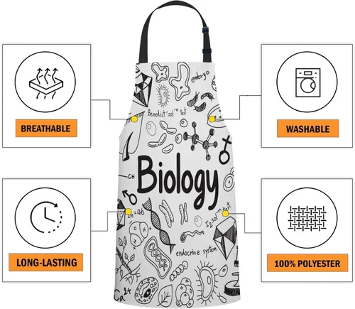 Miniatura 4 de oFloral Delantal de teoría de la ciencia de la biología unisex ajustable, delantal para cocinar, cocinero, mujeres y hombres, delantales para cocina