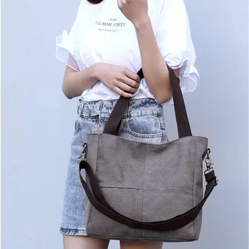 Miniatura 6 de Sunshinejing Bolso de lona pequeño para mujer, bolso cruzado de hombro, bolsos de trabajo, bolso de viaje