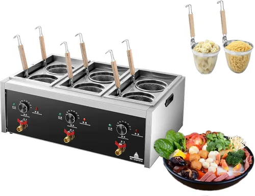 Miniatura 6 de Cocina comercial para pastas, olla eléctrica para albóndigas de macarrones y verduras, máquina de cocinar fideos, máquina de caldera, máquina