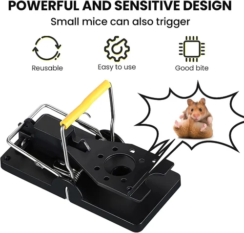 Miniatura 2 de Trampas de presión pequeñas para ratones de Grandpa Gus, control de plagas, plástico duradero, resorte de acero inoxidable potente y disparador muy