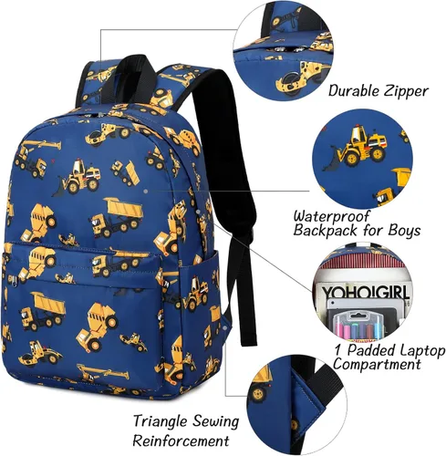 Miniatura 12 de CAMTOP - Conjunto de mochila y lonchera con estampados divertidos para niños de preescolar y primaria), Y0058-2