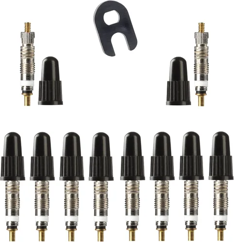 Miniatura 2 de RocRide Núcleos de válvula Presta con herramienta de extracción y 10 núcleos y 10 tapas para neumáticos sin cámara. Compatible con montaña