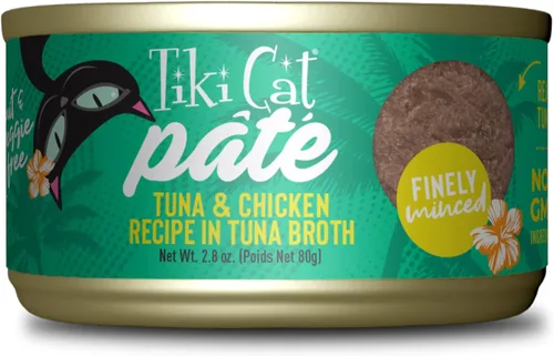 Miniatura 19 de Tiki Cat Luau Pâté, receta de atún y caballa Ahi en consumo de atún, nutrición equilibrada sin granos, comida enlatada húmeda para gatos, para todas