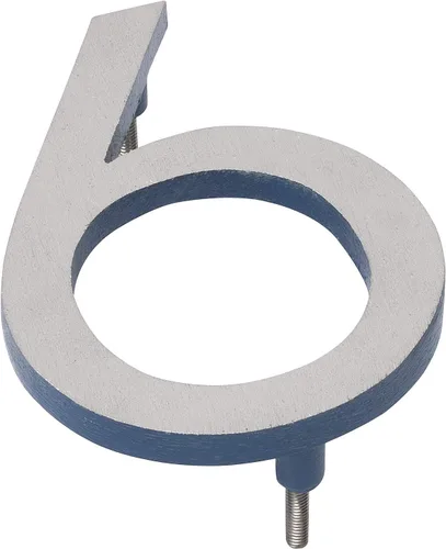 Miniatura 10 de Montague Metal Products MHN-04-F-SB2-7 Números de casa de dirección flotantes modernos de aluminio cepillado sólido, 4 pulgadas, níquel satinado