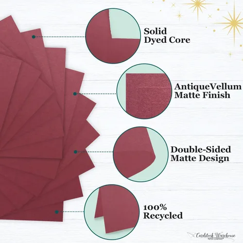 Miniatura 4 de Cardstock Warehouse Foundations - Pavimentador rojo burdeos, 12 x 12 pulgadas, 80 libras, 7.58 oz/m², 100% papel de cartulina reciclado, 25 hojas