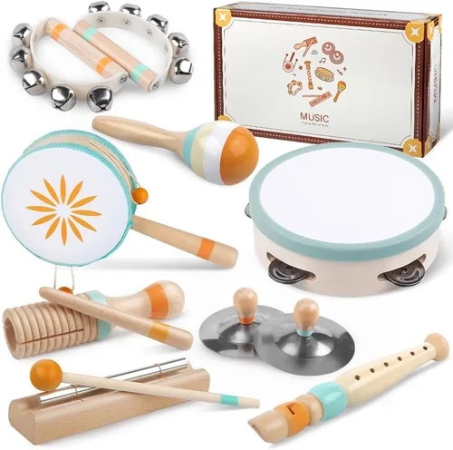 Instrumentos Musicales para Niños Pequeños - Juguetes Musicales de Madera Montessori para Bebés de 1-3 Años, Juguetes de Instrumentos de Percusión
