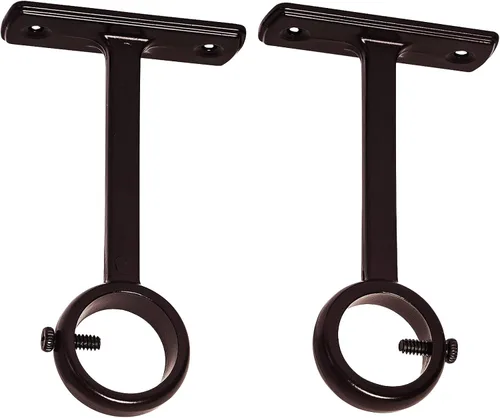 Miniatura 11 de KXLife Soportes de barra de cortina resistentes para montaje en techo, soportes de anillo de barra de cortina de 1 pulgada (juego de 2, blanco)