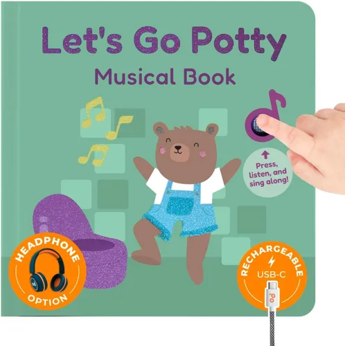 Cali's Books Libro de entrenamiento para ir al baño para niños pequeños de 1 a 3 años - Libros musicales para niños, libro interactivo de sonido