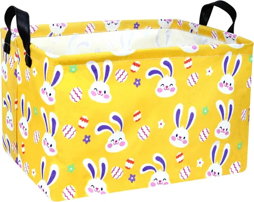 Miniatura 8 de Cestas de Pascua de dinosaurio grandes para niños, cesta de Pascua personalizada para bebé, color azul, decoración de primavera para niños