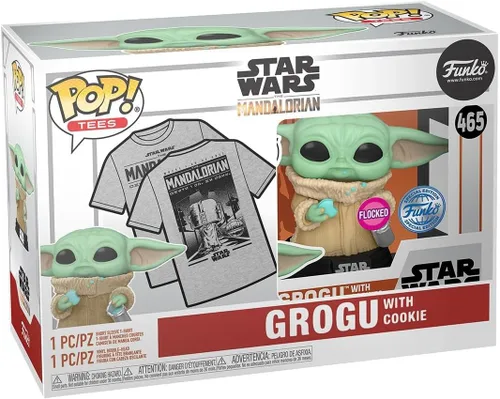 Miniatura 3 de Funko Pop! & Tee: The Mandalorian - Grogu con galletas - L