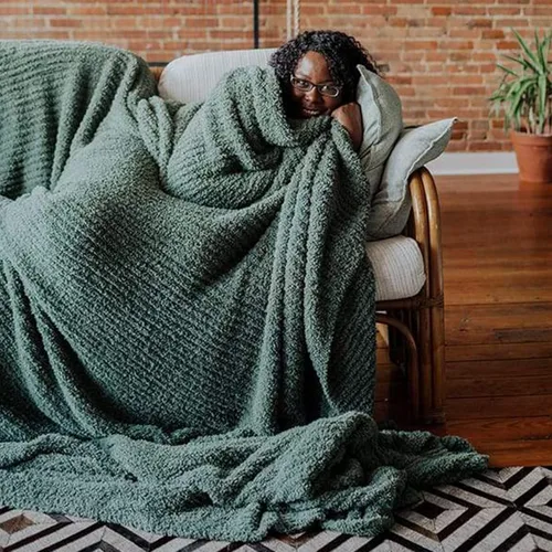 Miniatura 15 de Big Blanket Co Original Stretch Ballerina - Manta gigante extra grande de 6 x 6 pies, suave, elástica, lavable a máquina, se adapta a toda la familia