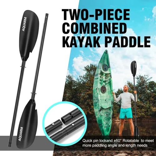 Miniatura 3 de Remo de kayak de 90.9 in, eje de aluminio con hoja de fibra de vidrio reforzada, paleta de remo ajustable para kayaks ligeros