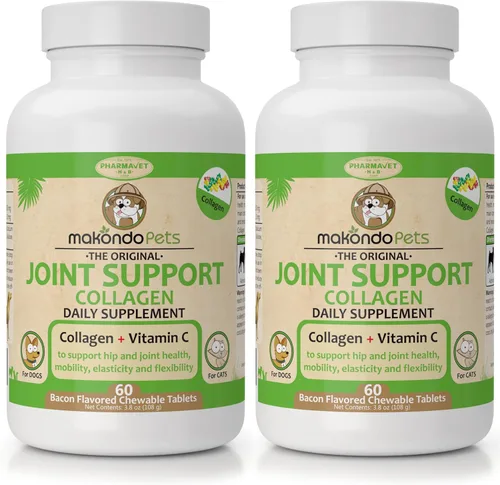 Colágeno para perros y gatos - Suplementos de colágeno para la salud de las articulaciones - Suplemento de vitamina C para la movilidad de las